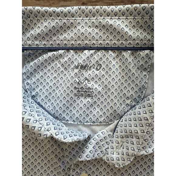 Johnnie-O Shirt Mens 2XL Blue PoloDiamond Pattern Golf Oceanside Country Club - Picture 3 of 8